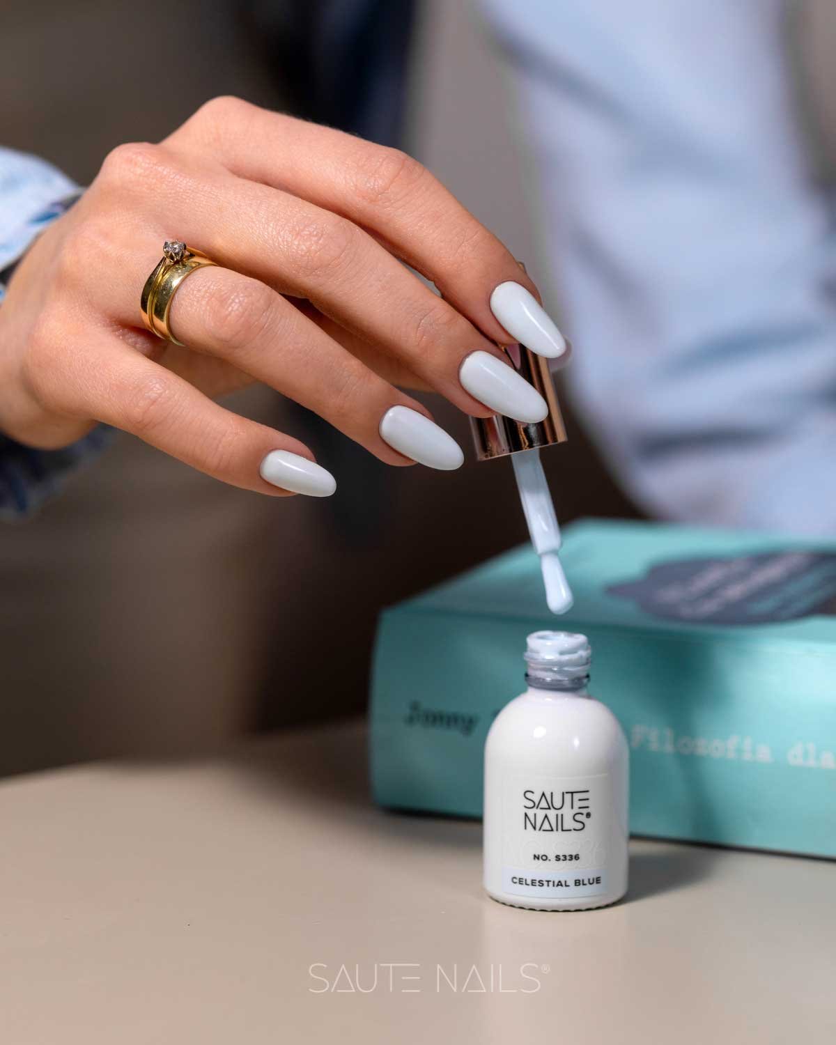 Gelinis lakas Saute Nails - S336 Celestial Blue - Image 3
