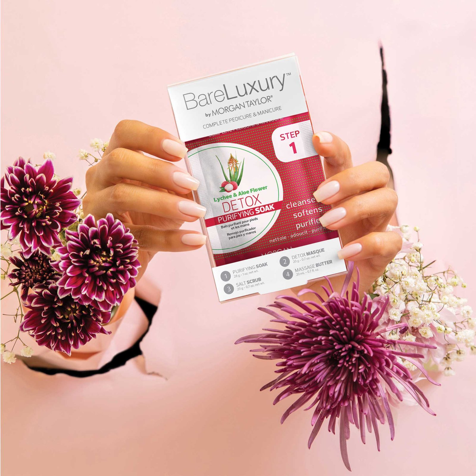 Mini SPA rinkinys manikiūrui, pedikiūrui Morgan Taylor Lychee & Aloe VEra - Image 2