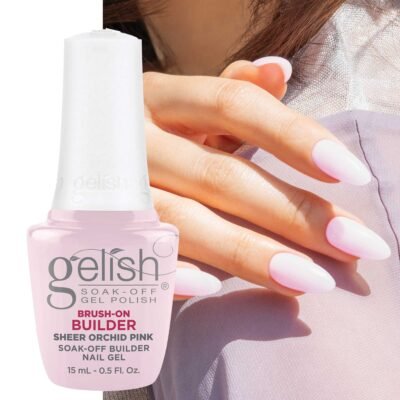 Lakuojamas Statybinis Gelis Gelish Brush-on Builder 15ml. Sheer Orchid Pink