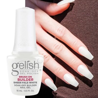 Lakuojamas Statybinis Gelis Gelish Brush-on Builder 15ml. Sheer Pale White
