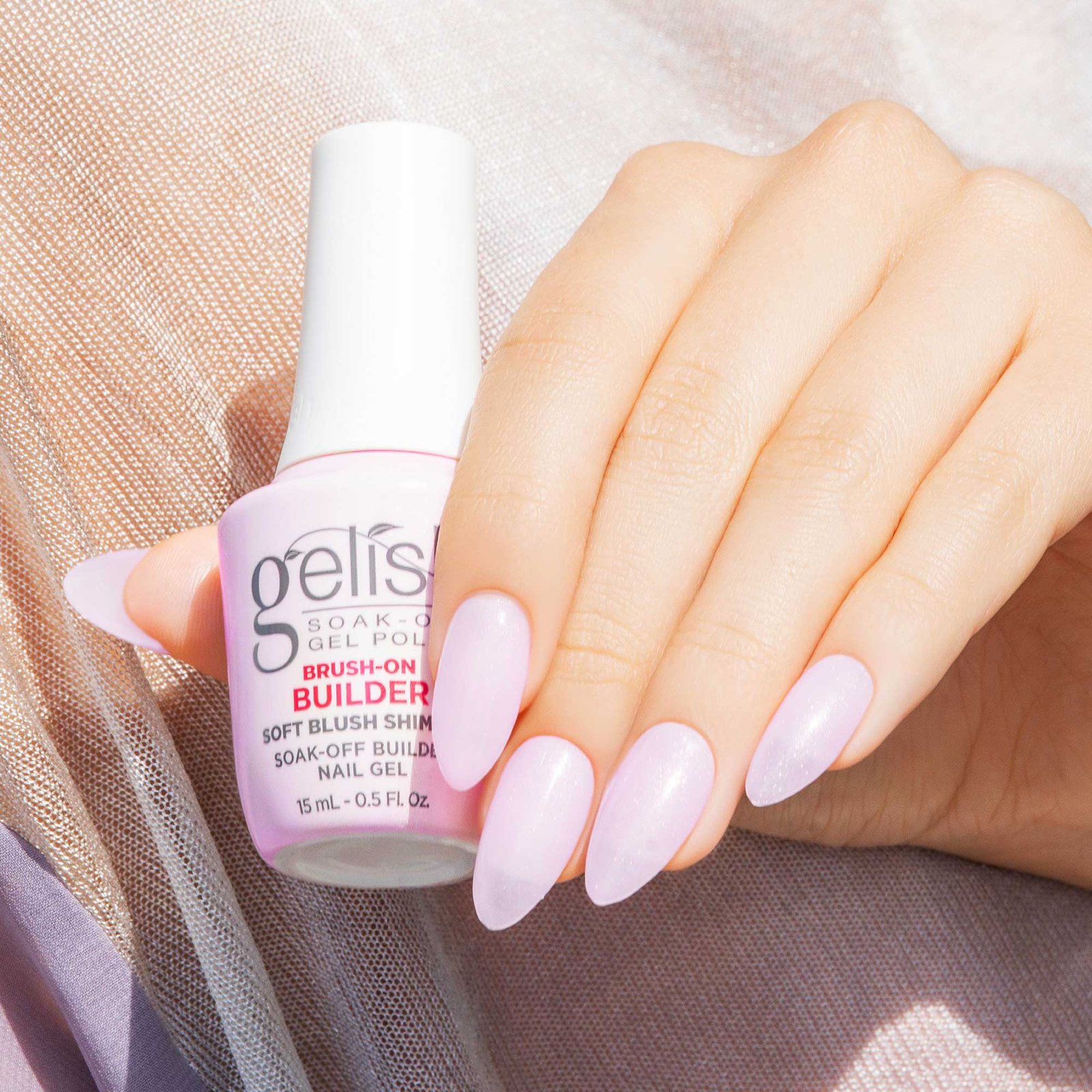 Lakuojamas Statybinis Gelis Gelish Brush-on Builder 15ml. Soft Blush Shimmer - Image 2