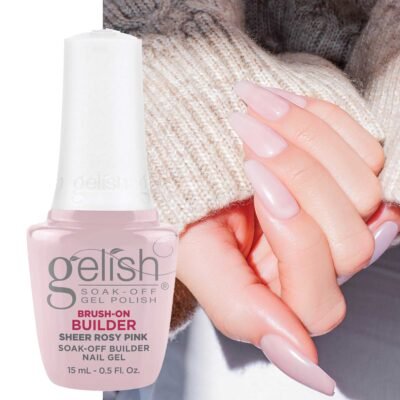 Lakuojamas Statybinis Gelis Gelish Brush-on Builder 15ml. Sheer Rosy Pink