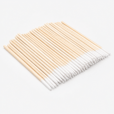 Vienkartiniai mediniai pagaliukai su vata Micro Swabs 7 cm – 100 vnt.