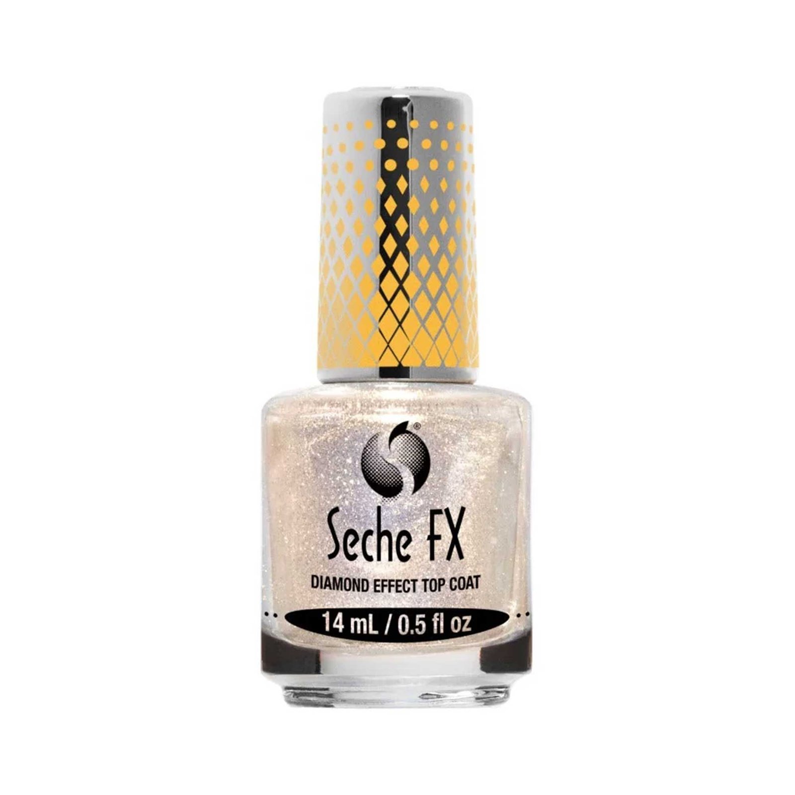 Seche FX Diamond Effect Gold – auksinio deimanto efekto viršutinis nagų lako sluoksnis 14 ml
